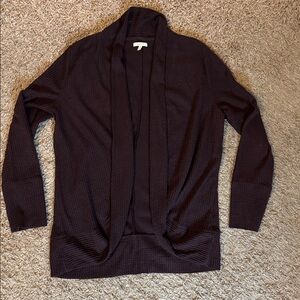 Maurices Purple Ribbed Cardigan Sweater